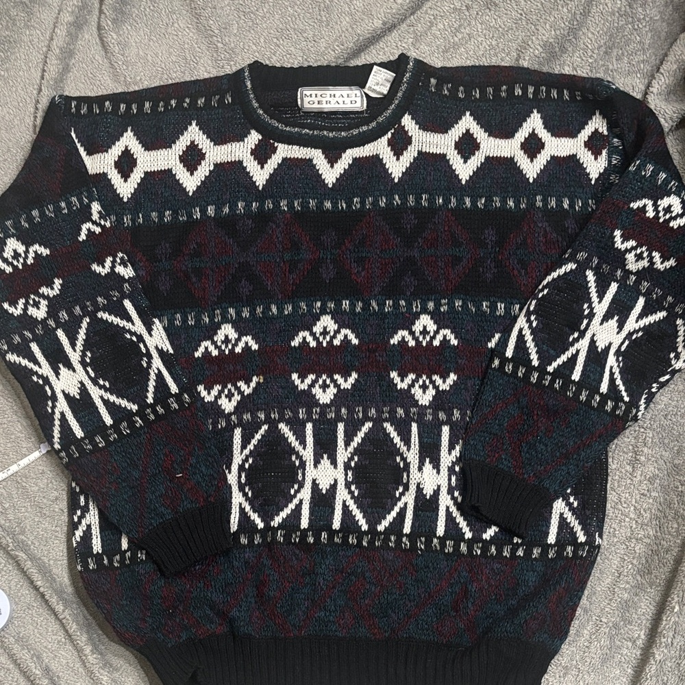 Michael Gerald. Vintage Men's Patterned Sweater XL